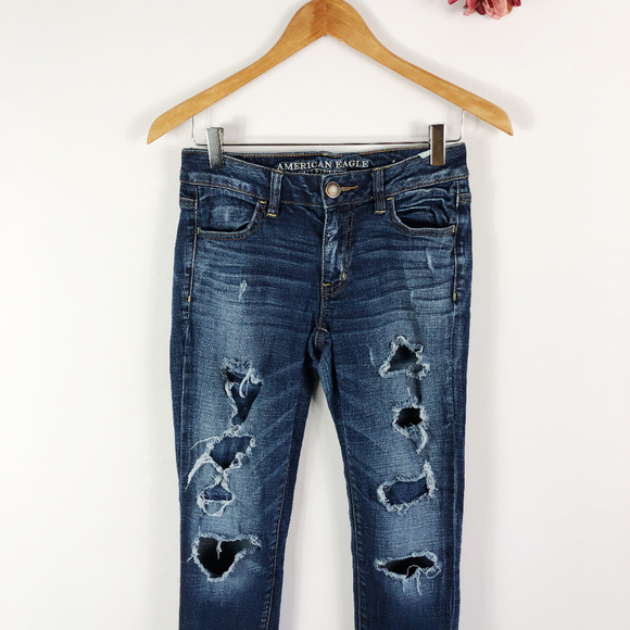 [AMERICAN EAGLE] Destroyed Denim Skinny Jeans - Picture 4 of 8
